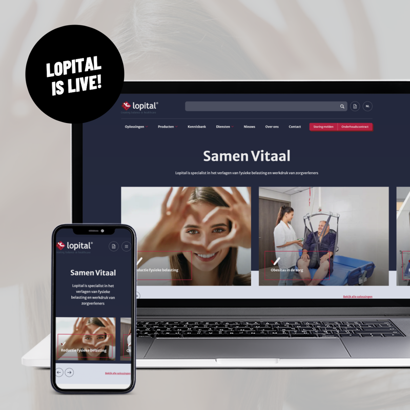 website lopital op mobiel en laptop