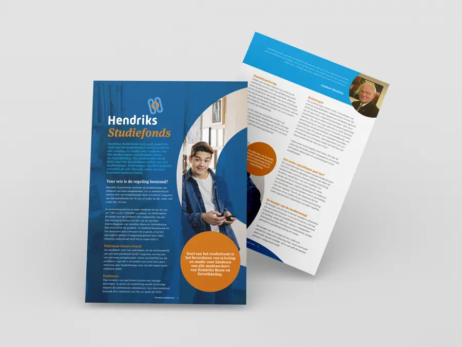 Studiefonds brochure voor Hendriks Bouw en Ontwikkeling