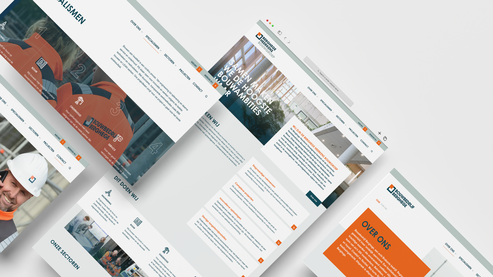 Afbeelding 4 webpagina's berghege heerkens bouwgroep zonder device