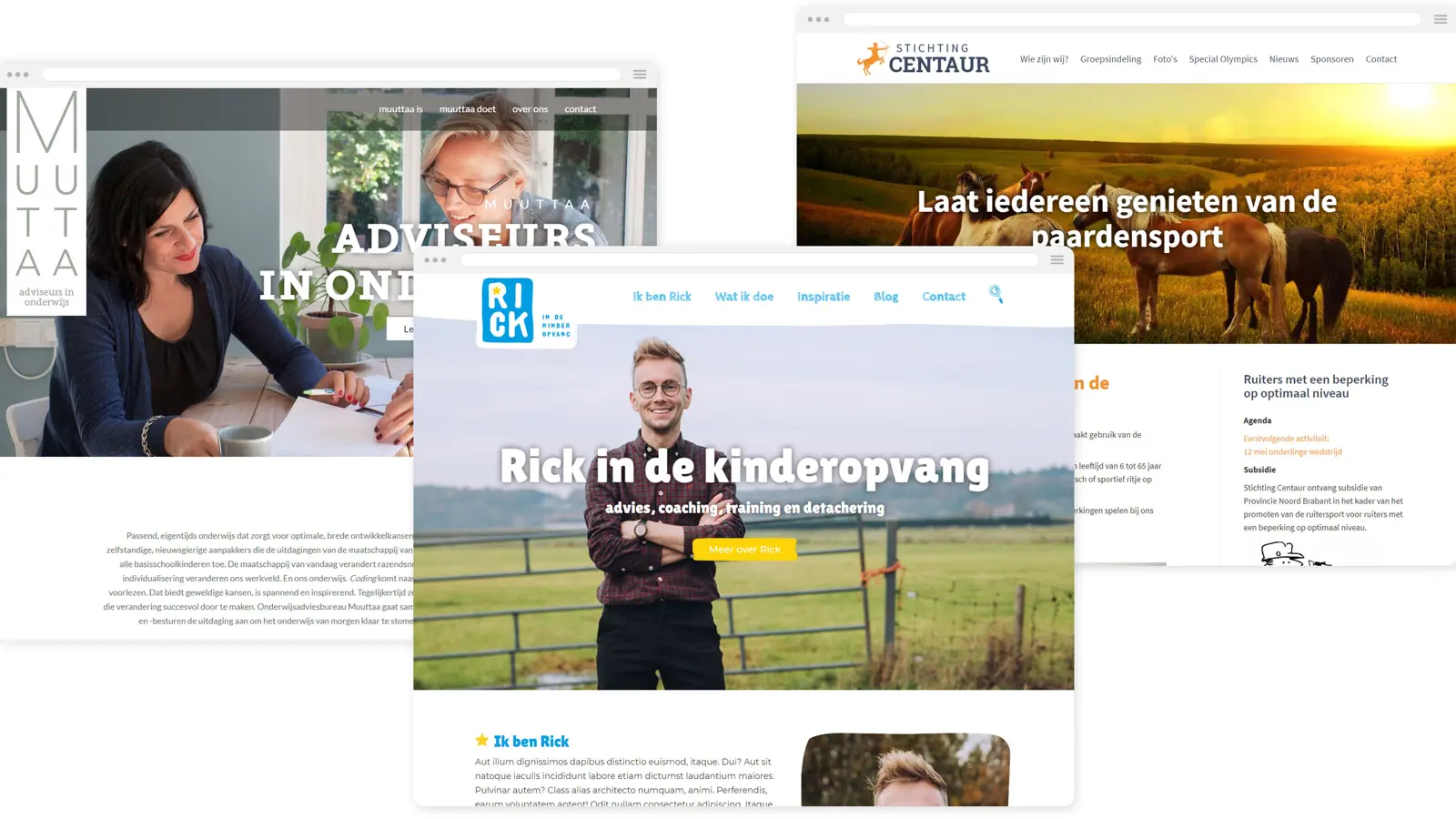 voorbeelden van stramien websites