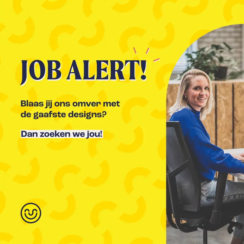afbeelding medewerker mariëlle met tekst in vrolijk online stijl en logo op een vrolijk online achtergrond