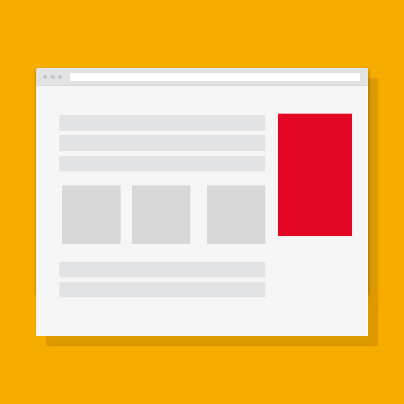 afbeelding van een web design met gele achtergrond