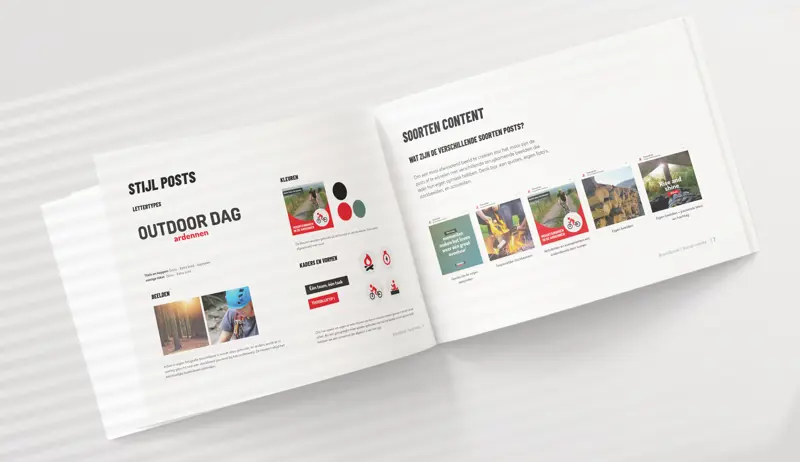 afbeelding van boekje yourout met stijl posts en soorten content