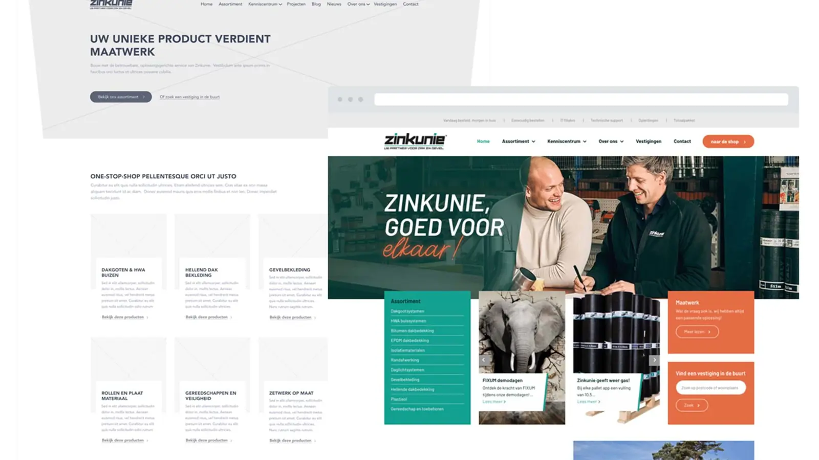 afbeelding van 2 fases in het designen van een web pagina
